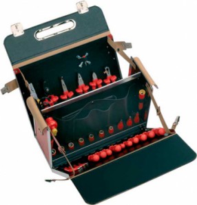red leather case , place for many tools, red or black